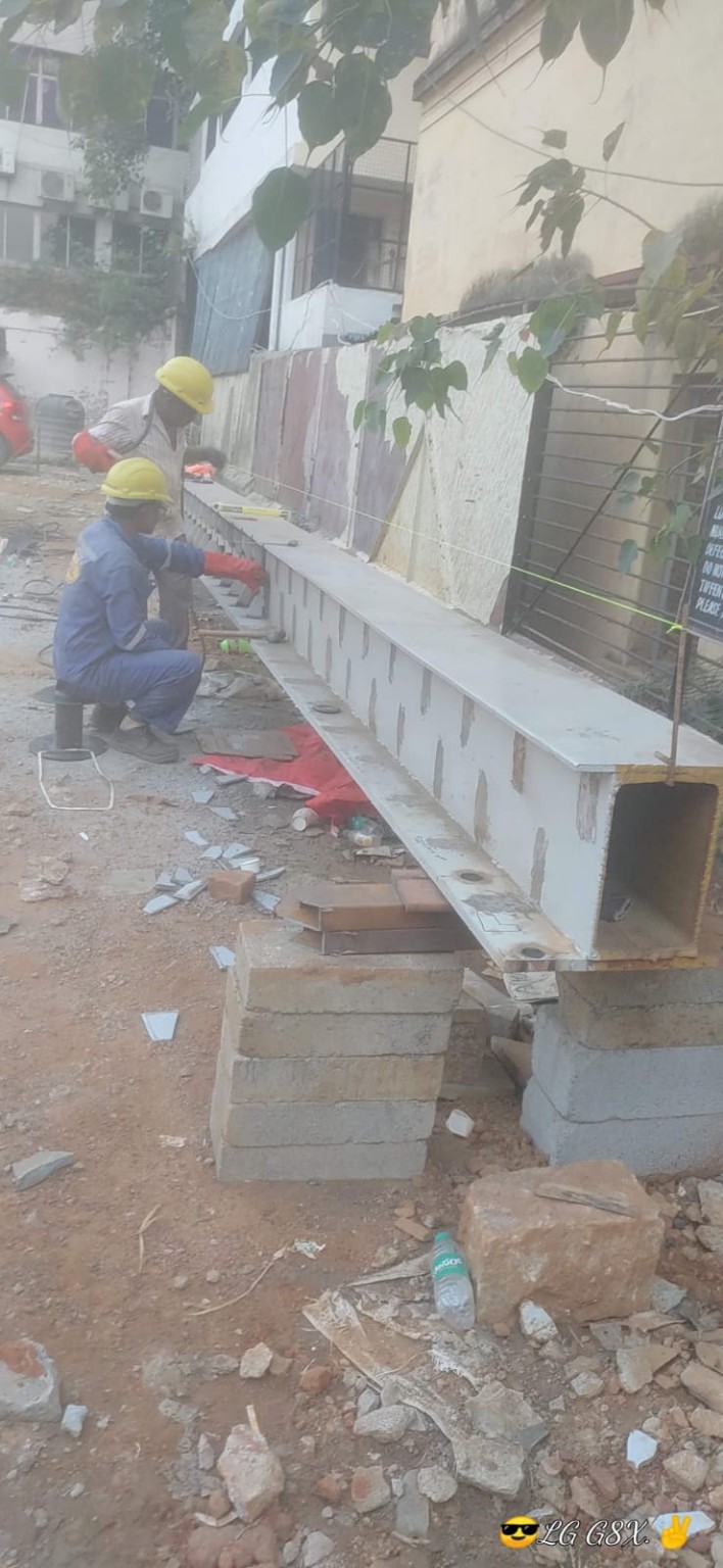 On-site steel fabrication and finishing
